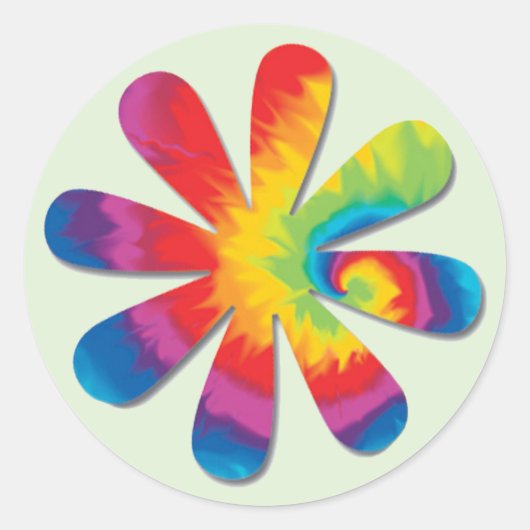 Rond Sticker à fleurs psychédélique (Devant)