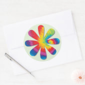 Rond Sticker à fleurs psychédélique (Enveloppe)