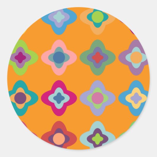 Rond Sticker à fleurs scandinaves (Devant)
