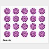 Rond Sticker à fleurs violettes (Feuille)