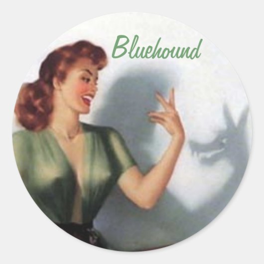 Rond Sticker à fond bleu (Devant)