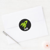 Rond Sticker à fusée - Noir (Enveloppe)