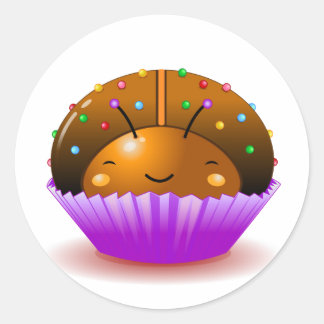 Rond Sticker à gâteau au chocolat Ladybug