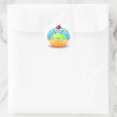 Rond Sticker à gâteau bleu Ladybug (Sac)