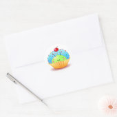 Rond Sticker à gâteau bleu Ladybug (Enveloppe)
