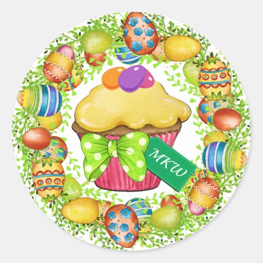 Rond Sticker à gâteau de Pâques (Devant)