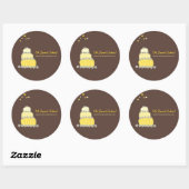Rond Sticker à gâteau Mariage Whimsical Chic jaune (Feuille)