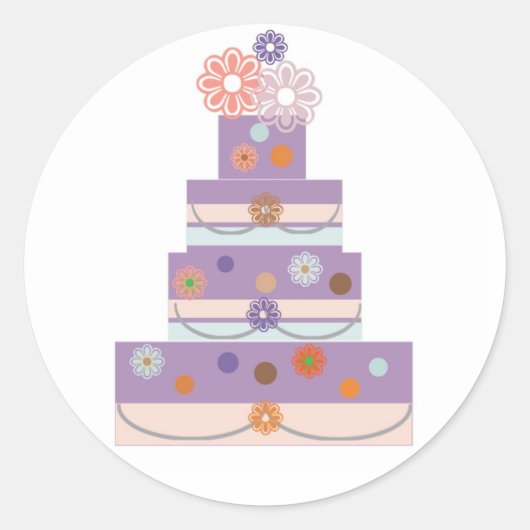 ROND STICKER À GÂTEAU MULTI PURPLE (Devant)