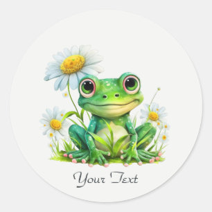 Rond Sticker à grenouille florale