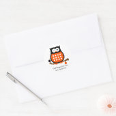 Rond Sticker à hibou noir et orange (Enveloppe)