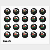 Rond Sticker à histoire noire (Feuille)