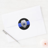 Rond Sticker à insigne de ligne bleue mince (Enveloppe)