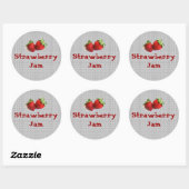 Rond Sticker à la confiture de fraises (Feuille)