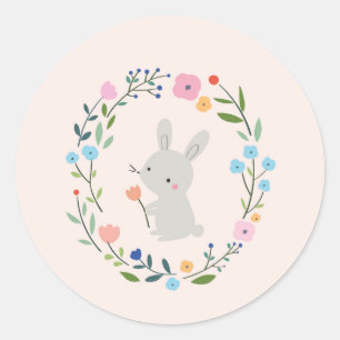 Rond Sticker à lapin mignon par Cubeely Paris
