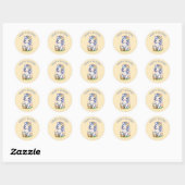 Rond Sticker à licorne de Pâques joyeux (Feuille)