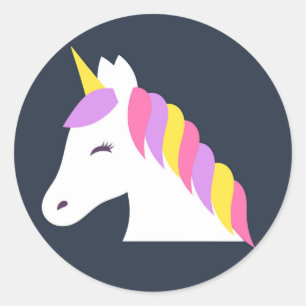 Rond Sticker à licorne mignonne