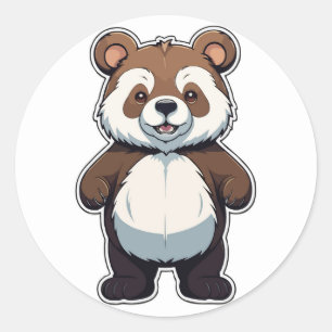 Rond Sticker à l'ours adorable - Un ami mignon et migno