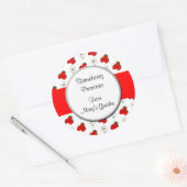 Rond Sticker à Motif de fraises personnalisé (Enveloppe)