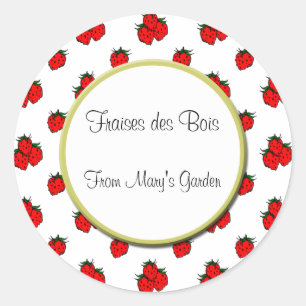 Rond Sticker à Motif de fraises personnalisé