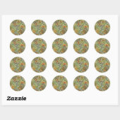 Rond Sticker à motifs floraux illustré (Feuille)