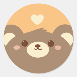 Rond Sticker à ours mignon