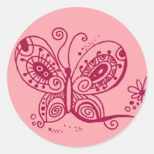 Rond Sticker à papillon