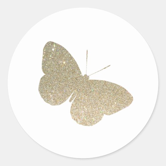 Rond Sticker à papillon de parties scintillant (Devant)