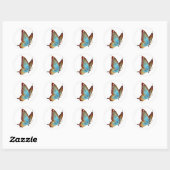 Rond Sticker à papillon Swallowtail/Bleu (Feuille)