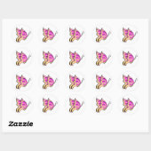 Rond Sticker à papillon Swallowtail/rose (Feuille)
