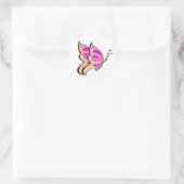 Rond Sticker à papillon Swallowtail/rose (Sac)