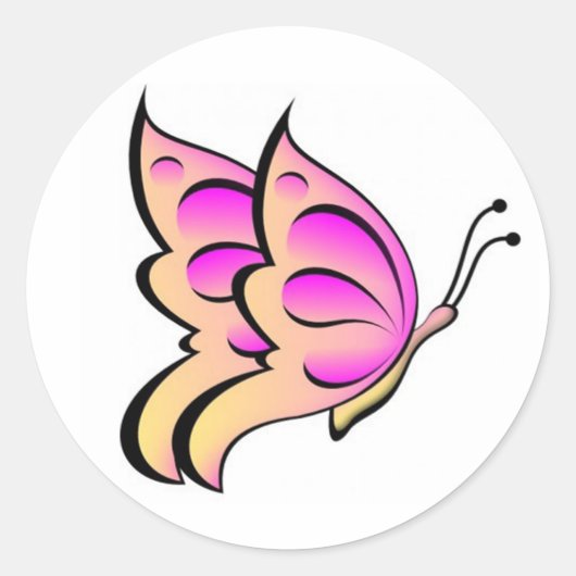 Rond Sticker à papillon Swallowtail/rose (Devant)