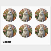 Rond Sticker à patchs de lapin et de carottes Blossom (Feuille)