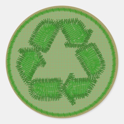 Rond Sticker à patchs de recyclage pointillés (Devant)