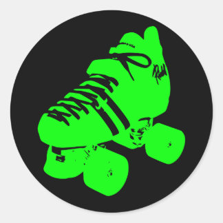 Rond Sticker à patinage Derby à rouleaux vert atomique