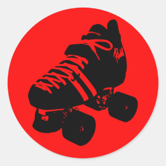 Rond Sticker à patins à bascule rouge noir
