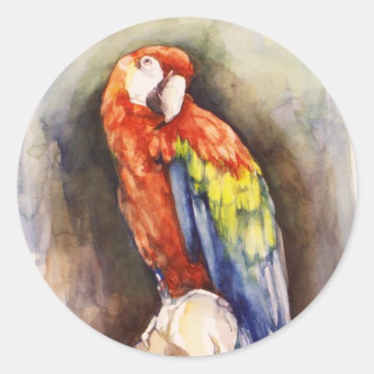 Rond Sticker à perroquets précieux (Devant)