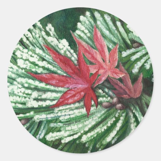 Rond Sticker à pin neigeux (Devant)