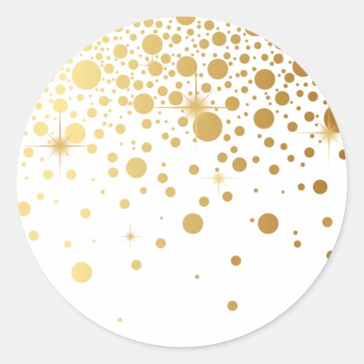 Rond Sticker à points Confetti Faux Gold (Devant)