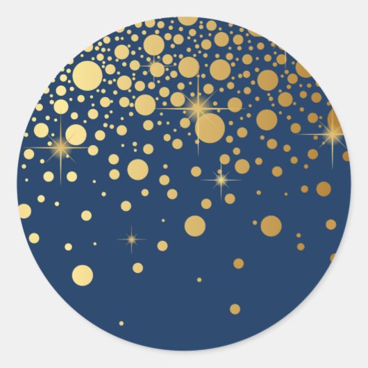 Rond Sticker à points Confetti Faux Gold Foil (Devant)