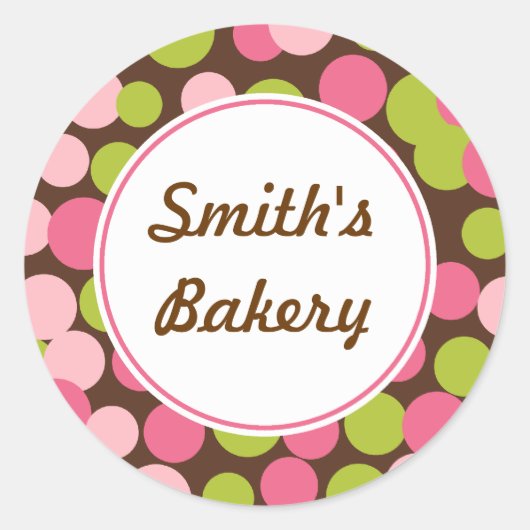 Rond Sticker à points de citron à fraise personnalisés (Devant)