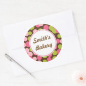 Rond Sticker à points de citron à fraise personnalisés (Enveloppe)