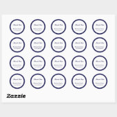 Rond Sticker à points Polka de la Marine (Feuille)