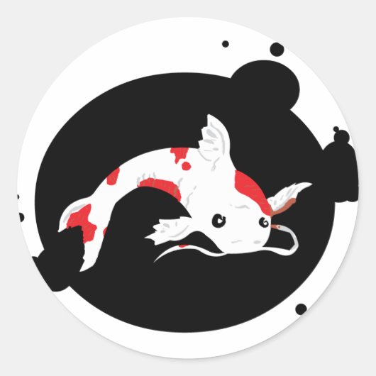 Rond Sticker à poisson mort blanc (Devant)