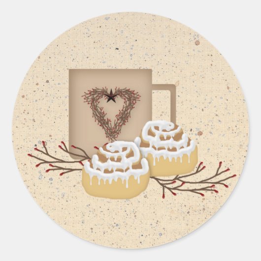 Rond Sticker à rouleaux de cannelle (Devant)