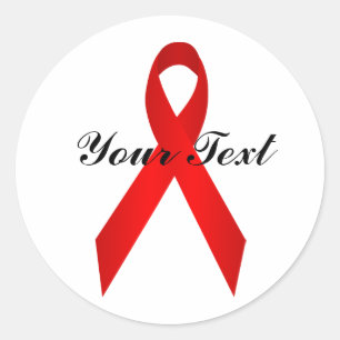 Rond Sticker à ruban de sensibilisation rouge