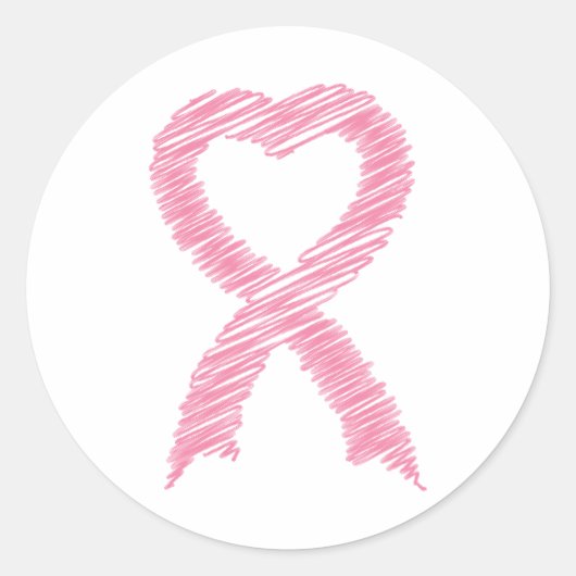 Rond Sticker à ruban du coeur (Devant)