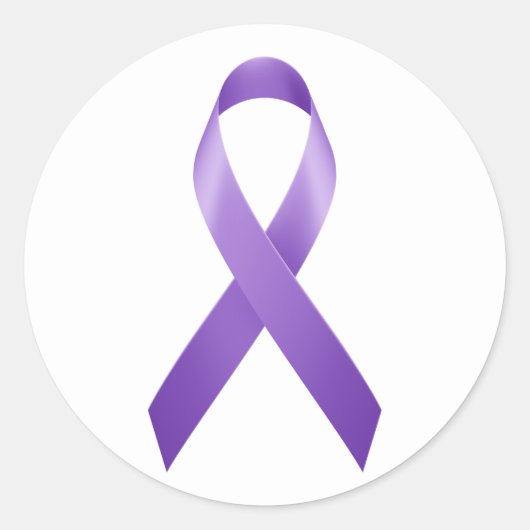 Rond Sticker à ruban pour la sensibilisation à la viole (Devant)