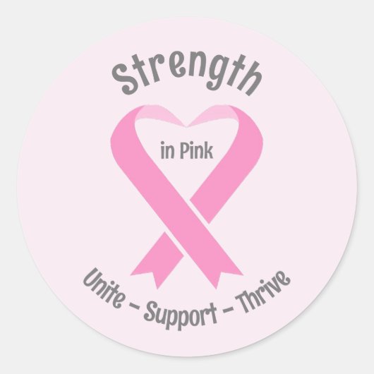 Rond Sticker à ruban rose de sensibilisation au cancer  (Devant)
