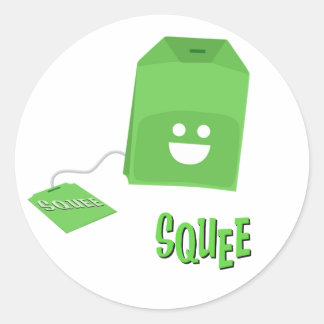 Rond Sticker à sac à thé vert