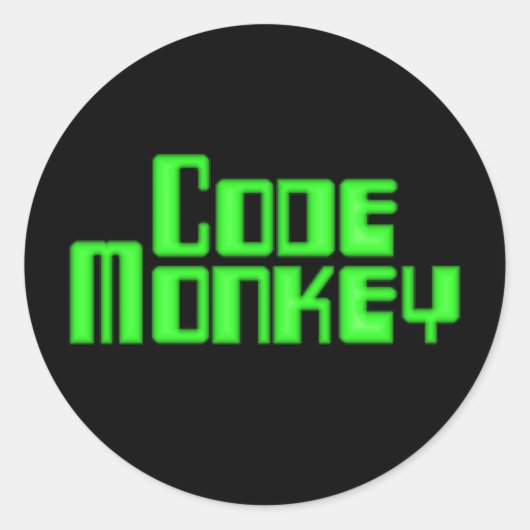 Rond Sticker à singe de code (Devant)